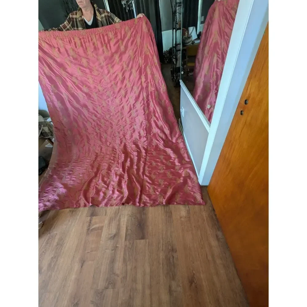 Banasata Pink Sarees Silk Embroidered Paley Saree 84 x 92 each 2 panels